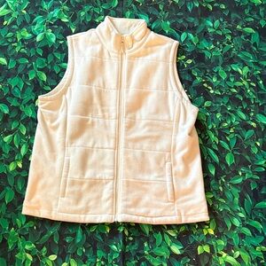 Lands' End White Fleece Vest